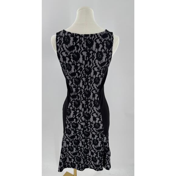 Maeve Anthropologie Black White Lace Dress Stretch Sleeveless Dark Coquette S - Picture 5 of 14